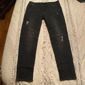 NWOT Kancan washes black moto denim